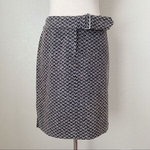 Express Size 7/8 Belted Black Gray Tweed Mini Skirt